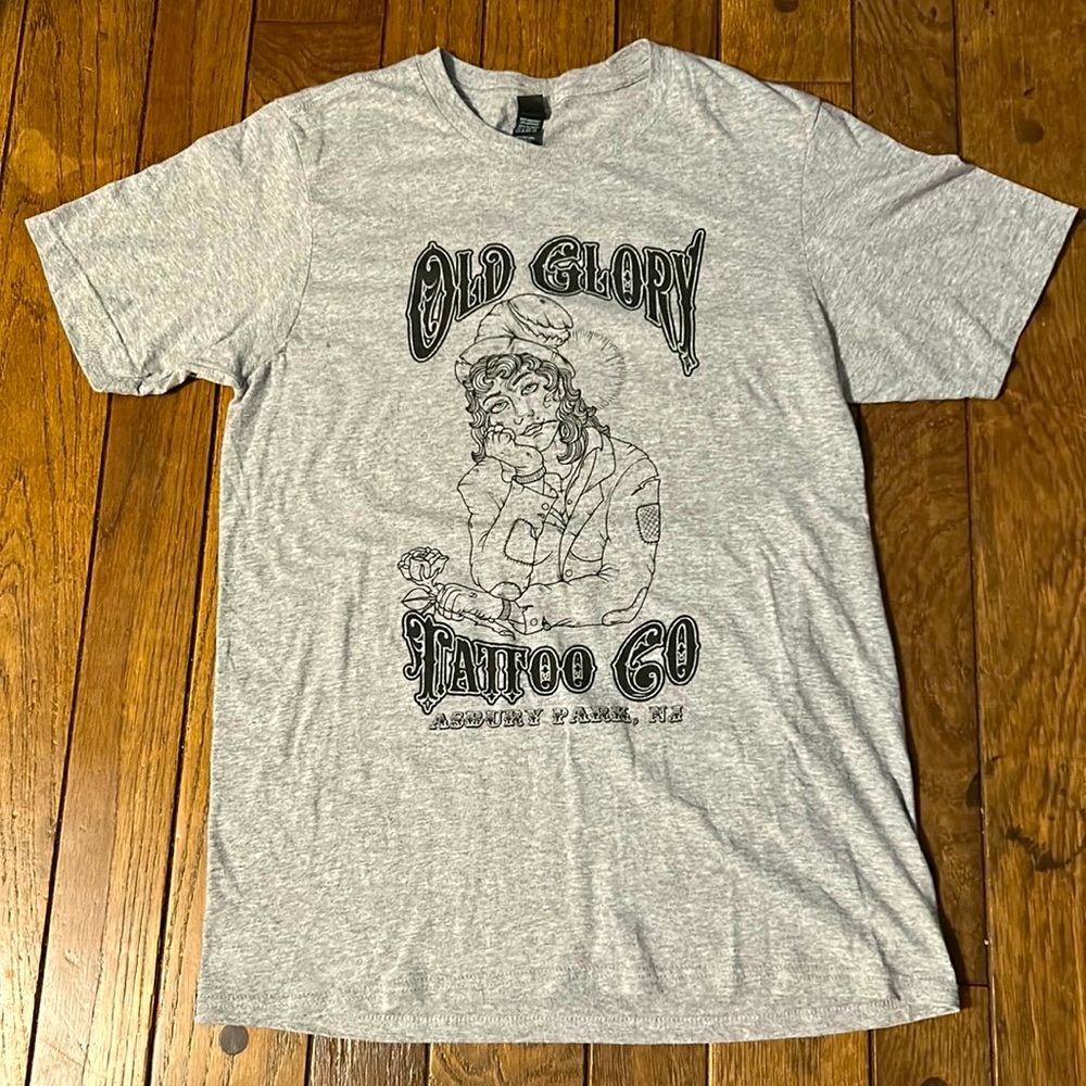Old Glory Tattoo Co. Asbury Park NJ Gray T Shirt Sz Small NEW